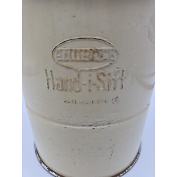 Androck Hand-i-Sift 3 Screen Flour Sifter Flowers Daisy Wood Handle Vtg - Works - Picture 12 of 12